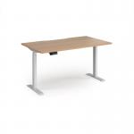 Elev8 Contract 1400w Straight Sit-stand Desk 1400mm x 800mm - White Frame, Beech Top EVC-1400-WH-B