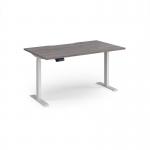 Elev8 Contract 1400w Straight Sit-stand Desk 1400mm x 800mm - White Frame, Grey Oak Top EVC-1400-WH-GO