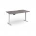 Elev8 Contract 1400w Straight Sit-stand Desk 1400mm x 800mm - White Frame, Grey Oak Top EVC-1400-WH-GO