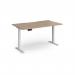 Elev8 Contract 1400w Straight Sit-stand Desk 1400mm x 800mm - White Frame, Kendal Oak Top EVC-1400-WH-KO