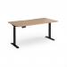 Elev8 Contract 1600w Straight Sit-stand Desk 1600mm x 800mm - Black Frame, Beech Top EVC-1600-K-B