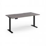 Elev8 Contract 1600w Straight Sit-stand Desk 1600mm x 800mm - Black Frame, Grey Oak Top EVC-1600-K-GO