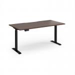 Elev8 Contract 1600w Straight Sit-stand Desk 1600mm x 800mm - Black Frame, Walnut Top EVC-1600-K-W