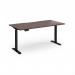 Elev8 Contract 1600w Straight Sit-stand Desk 1600mm x 800mm - Black Frame, Walnut Top EVC-1600-K-W