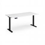 Elev8 Contract 1600w Straight Sit-stand Desk 1600mm x 800mm - Black Frame, White Top EVC-1600-K-WH