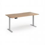 Elev8 Contract 1600w Straight Sit-stand Desk 1600mm x 800mm - Silver Frame, Beech Top EVC-1600-S-B