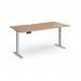 Elev8 Contract 1600w Straight Sit-stand Desk 1600mm x 800mm - Silver Frame, Beech Top EVC-1600-S-B