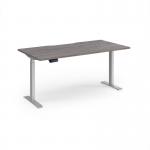 Elev8 Contract 1600w Straight Sit-stand Desk 1600mm x 800mm - Silver Frame, Grey Oak Top EVC-1600-S-GO