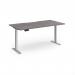Elev8 Contract 1600w Straight Sit-stand Desk 1600mm x 800mm - Silver Frame, Grey Oak Top EVC-1600-S-GO