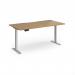 Elev8 Contract 1600w Straight Sit-stand Desk 1600mm x 800mm - Silver Frame, Oak Top EVC-1600-S-O