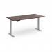 Elev8 Contract 1600w Straight Sit-stand Desk 1600mm x 800mm - Silver Frame, Walnut Top EVC-1600-S-W