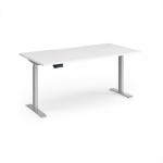 Elev8 Contract 1600w Straight Sit-stand Desk 1600mm x 800mm - Silver Frame, White Top EVC-1600-S-WH