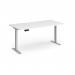 Elev8 Contract 1600w Straight Sit-stand Desk 1600mm x 800mm - Silver Frame, White Top EVC-1600-S-WH