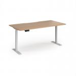 Elev8 Contract 1600w Straight Sit-stand Desk 1600mm x 800mm - White Frame, Beech Top EVC-1600-WH-B
