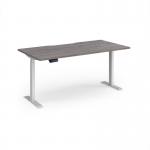 Elev8 Contract 1600w Straight Sit-stand Desk 1600mm x 800mm - White Frame, Grey Oak Top EVC-1600-WH-GO