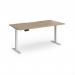 Elev8 Contract 1600w Straight Sit-stand Desk 1600mm x 800mm - White Frame, Kendal Oak Top EVC-1600-WH-KO