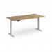 Elev8 Contract 1600w Straight Sit-stand Desk 1600mm x 800mm - White Frame, Oak Top EVC-1600-WH-O