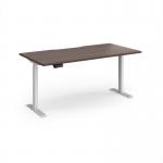 Elev8 Contract 1600w Straight Sit-stand Desk 1600mm x 800mm - White Frame, Walnut Top EVC-1600-WH-W