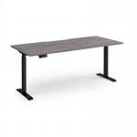 Elev8 Contract 1800w Straight Sit-stand Desk 1800mm x 800mm - Black Frame, Grey Oak Top EVC-1800-K-GO