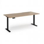 Elev8 Contract 1800w Straight Sit-stand Desk 1800mm x 800mm - Black Frame, Kendal Oak Top EVC-1800-K-KO