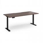Elev8 Contract 1800w Straight Sit-stand Desk 1800mm x 800mm - Black Frame, Walnut Top EVC-1800-K-W