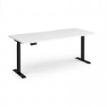 Elev8 Contract 1800w Straight Sit-stand Desk 1800mm x 800mm - Black Frame, White Top EVC-1800-K-WH