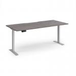 Elev8 Contract 1800w Straight Sit-stand Desk 1800mm x 800mm - Silver Frame, Grey Oak Top EVC-1800-S-GO