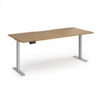 Elev8 Contract 1800w Straight Sit-stand Desk 1800mm x 800mm - Silver Frame, Oak Top EVC-1800-S-O