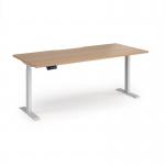 Elev8 Contract 1800w Straight Sit-stand Desk 1800mm x 800mm - White Frame, Beech Top EVC-1800-WH-B