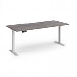 Elev8 Contract 1800w Straight Sit-stand Desk 1800mm x 800mm - White Frame, Grey Oak Top EVC-1800-WH-GO