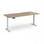 Elev8 Contract 1800w Straight Sit-stand Desk 1800mm x 800mm - White Frame, Kendal Oak Top EVC-1800-WH-KO