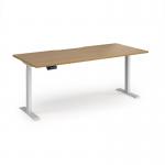 Elev8 Contract 1800w Straight Sit-stand Desk 1800mm x 800mm - White Frame, Oak Top EVC-1800-WH-O