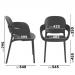 Everly multi-purpose chair with arms (pack of 2) - anthracite grey EVE101H-AN