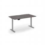 Elev8 economy single motor sit stand desk 1400x800 silver frame - grey oak top EVE-1400-GO