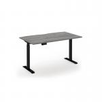 Elev8 Eco 1400w desk Elev8 Eco straight sit-stand desk 1400mm x 800mm - black frame, grey oak top EVE-1400-K-GO