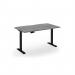 Elev8 Eco 1400w desk Elev8 Eco straight sit-stand desk 1400mm x 800mm - black frame, grey oak top EVE-1400-K-GO