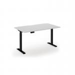 Elev8 Eco 1400w desk Elev8 Eco straight sit-stand desk 1400mm x 800mm - black frame, white top EVE-1400-K-WH