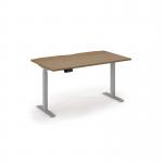 Elev8 economy single motor sit stand desk 1400x800 silver frame - oak top EVE-1400-O