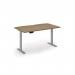 Elev8 economy single motor sit stand desk 1400x800 silver frame - oak top EVE-1400-O
