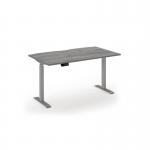 Elev8 Eco 1400w desk Elev8 Eco straight sit-stand desk 1400mm x 800mm - silver frame, grey oak top EVE-1400-S-GO