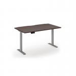 Elev8 Eco 1400w desk Elev8 Eco straight sit-stand desk 1400mm x 800mm - silver frame, walnut top EVE-1400-S-W