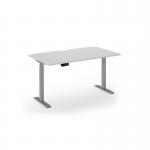Elev8 Eco 1400w desk Elev8 Eco straight sit-stand desk 1400mm x 800mm - silver frame, white top EVE-1400-S-WH