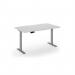Elev8 Eco 1400w desk Elev8 Eco straight sit-stand desk 1400mm x 800mm - silver frame, white top EVE-1400-S-WH
