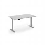 Elev8 economy single motor sit stand desk 1400x800 silver frame - white top EVE-1400-WH