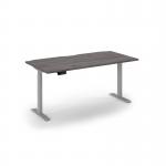 Elev8 economy single motor sit stand desk 1600x800 silver frame - grey oak top EVE-1600-GO