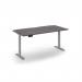Elev8 economy single motor sit stand desk 1600x800 silver frame - grey oak top EVE-1600-GO