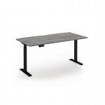 Elev8 Eco 1600w desk Elev8 Eco straight sit-stand desk 1600mm x 800mm - black frame, grey oak top EVE-1600-K-GO