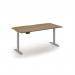 Elev8 economy single motor sit stand desk 1600x800 silver frame - oak top EVE-1600-O
