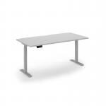 Elev8 economy single motor sit stand desk 1600x800 silver frame - white top EVE-1600-WH