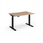 Elev8 Luxe Straight Sit-Stand Desk 1200mm x 800mm - Black Frame Beech Top EVL-1200-K-B